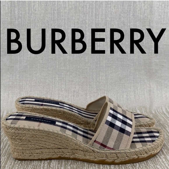 Burberry Shoes - 👑 BURBERRY NOVA PLAID WEDGE SANDALS 💯AUTHENTIC